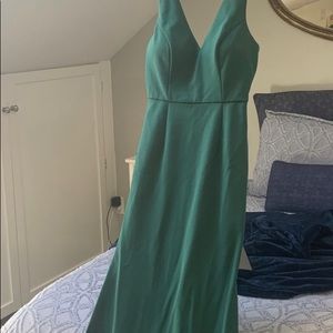 Emerald green evening gown